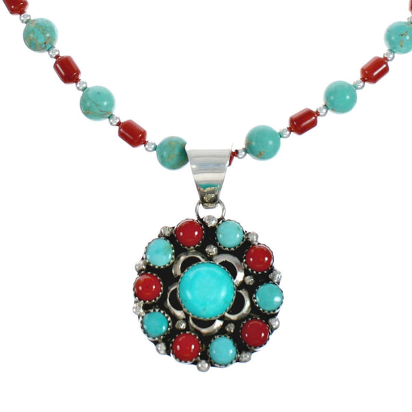 Navajo Multicolor Sterling Silver Necklace Set TX10134
